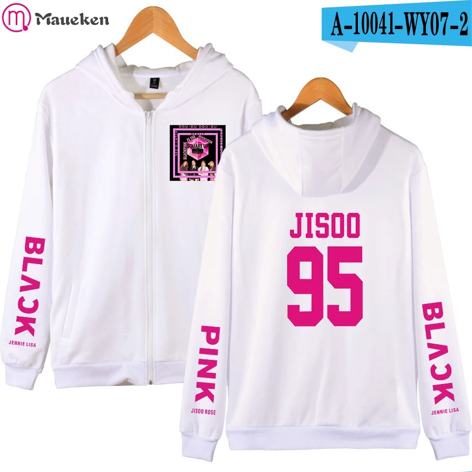 LUCKYFRIDAYF черный розовый член Jisoo Мода Унисекс Женская толстовка на молнии теплая Модная толстовка хип хоп одежда плюс 4XL - Цвет: white