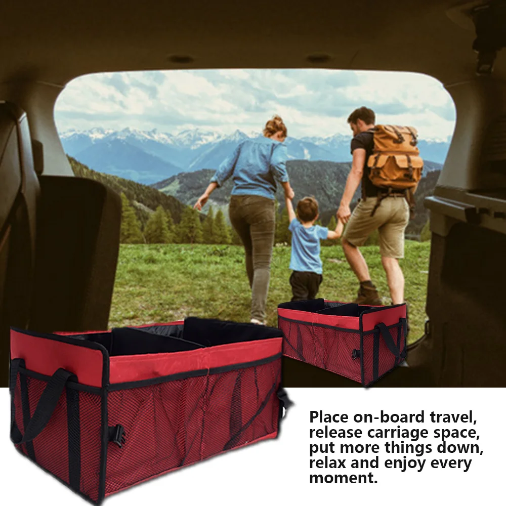 Portable Car Trunk Organizer Auto Durable Collapsible Cargo Storage Container Folding Storage Bag for Car, SUV, Truck, Van