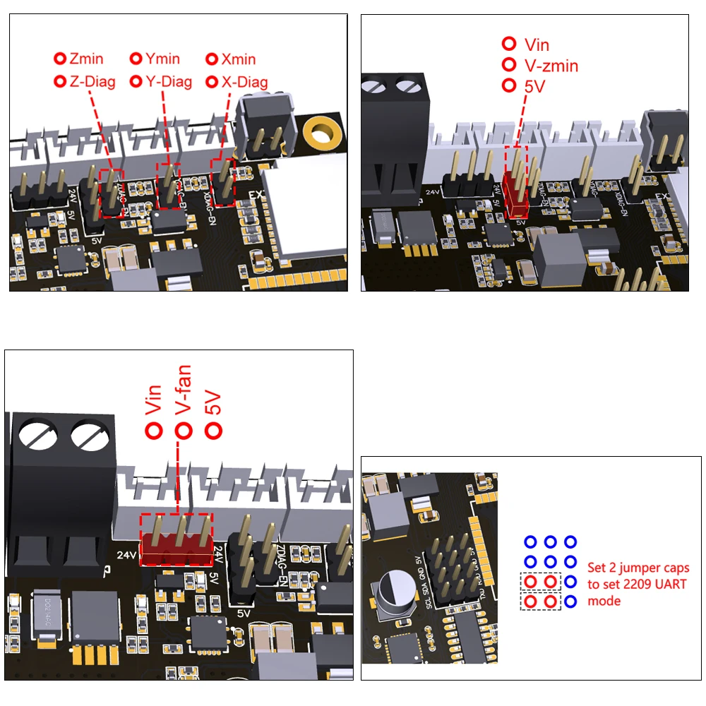 Placa de Controle da Impressora Baseado para a Impressora 3d do Flash de Fysetc e4 com Wi-fi e Bluetooth Pces 3d 4 Tmc2209 240mhz 16m - Imagem 3