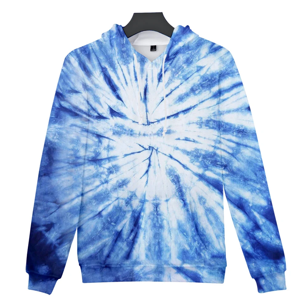 Осенняя удобная толстовка с 3D принтом tie-dye, Мужская/Женская Повседневная Синяя толстовка с 3D принтом tie-dye, зимняя уличная одежда
