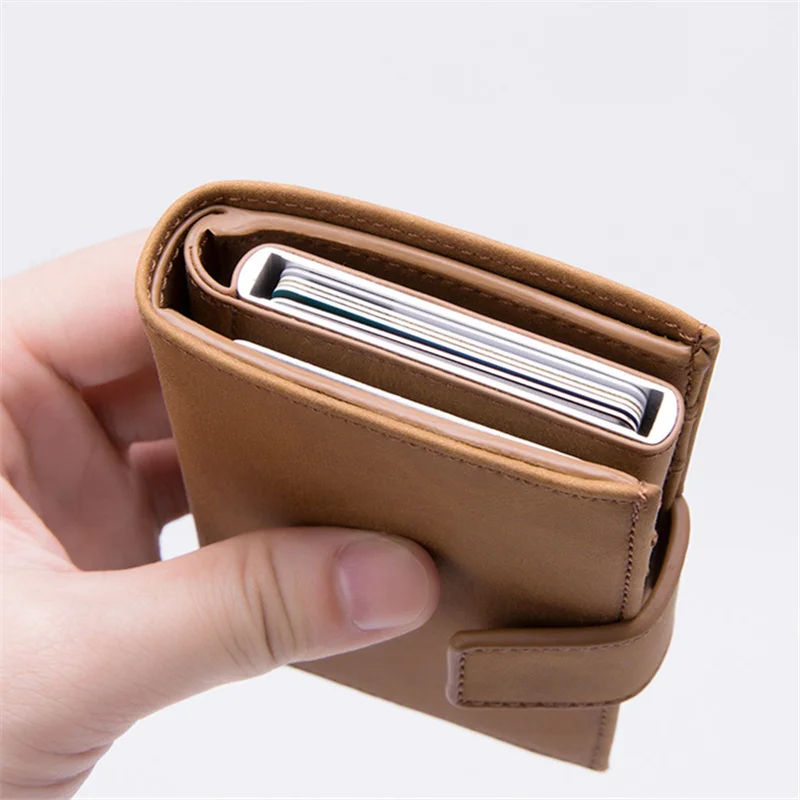 BISI GORO стиль RFID держатель для карт и минималистичный металлический кошелек для мужчин и женщин одиночная коробка алюминиевый блокирующий держатель для карт