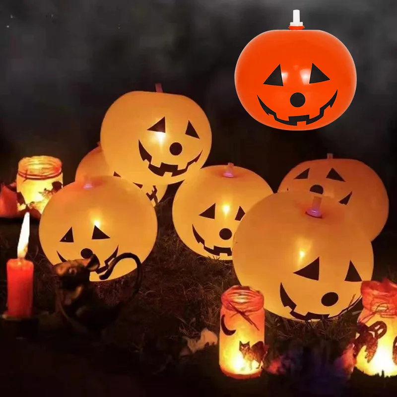 5Pcs 12inch Halloween Pumpkin Balloons with/without Light Inflatable Toy For Kids Gifts Decor Festival Party Supplies | Дом и сад