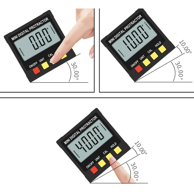 MINI Digital Protractor 360 Degree Flip Angle Measuring Ruler Electronic Angle Finder Inclinometer Four-sides with Magnetic