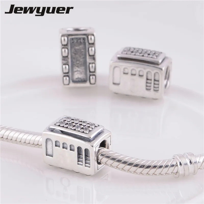 Fine jewelry wholesale Cable Car charms 925 Sterling Silver fine jewelry beads fit Bracelets necklace DIY gift to women BE0648