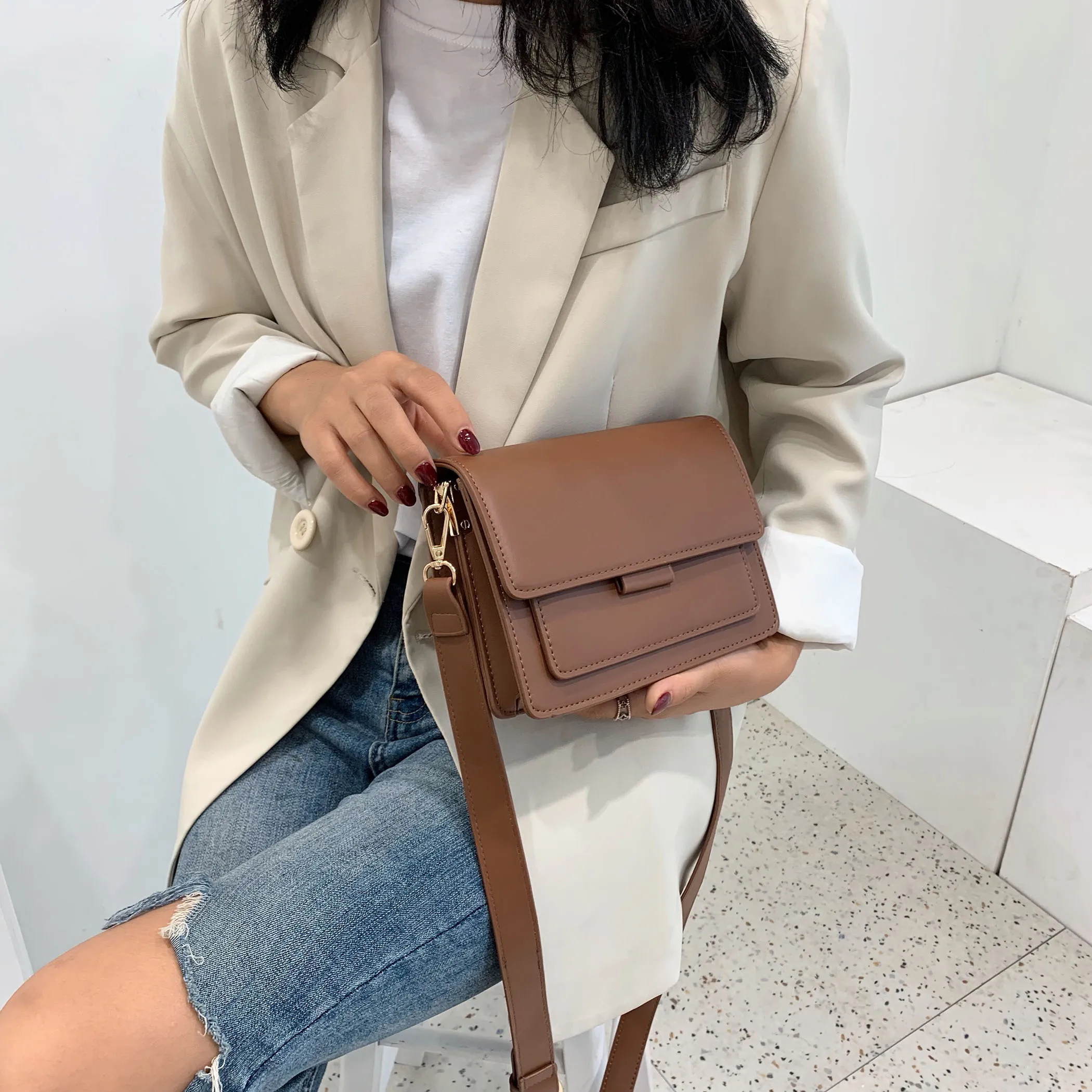 Ceny Jednokolorowe torby na ramię ze skóry pu dla kobiet 2020 luksusowa jakość torba na ramię kobiece torebki i portmonetki Clutch Bag