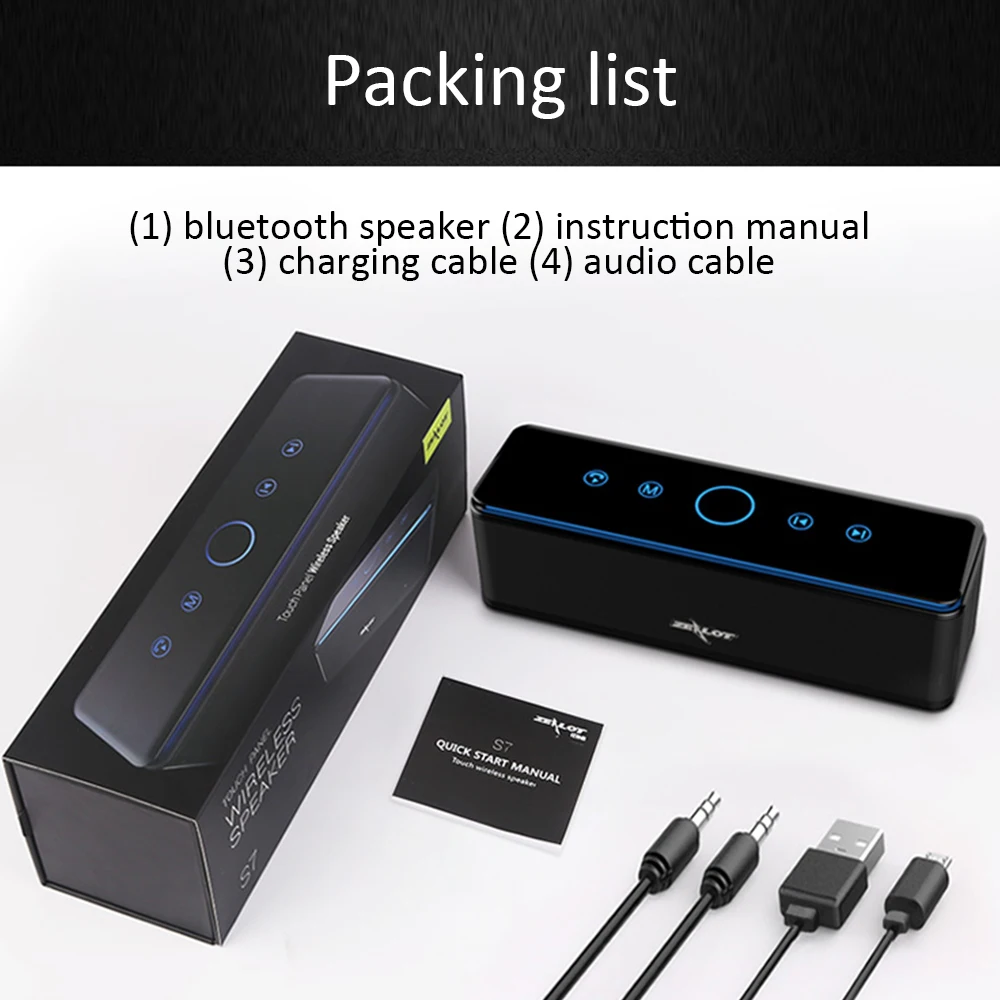 ZEALOT S7 Bluetooth динамик Сенсорное управление Bluetooth динамик сабвуфер Портативный Открытый мобильный телефон стерео динамик