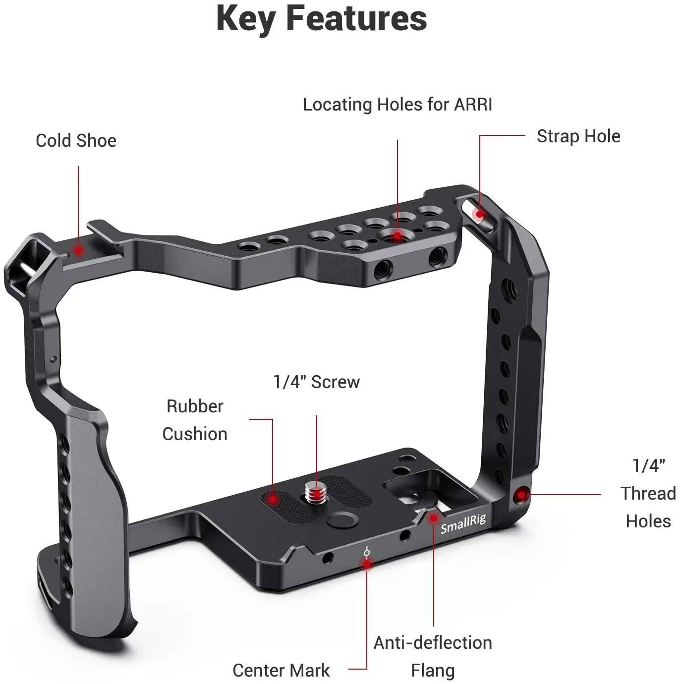 SmallRig GH5 Cage For Panasonic Lumix GH5/GH5S Camera Cage With 1/4' 3/8' Threading Holes+Cold Shoe+NATO Rail -2646