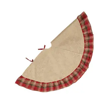

Christmas Tree Skirt Decor Linen Base Floor Mat Cover Merry Xmas Decoration Scene Layout Supplies 425D