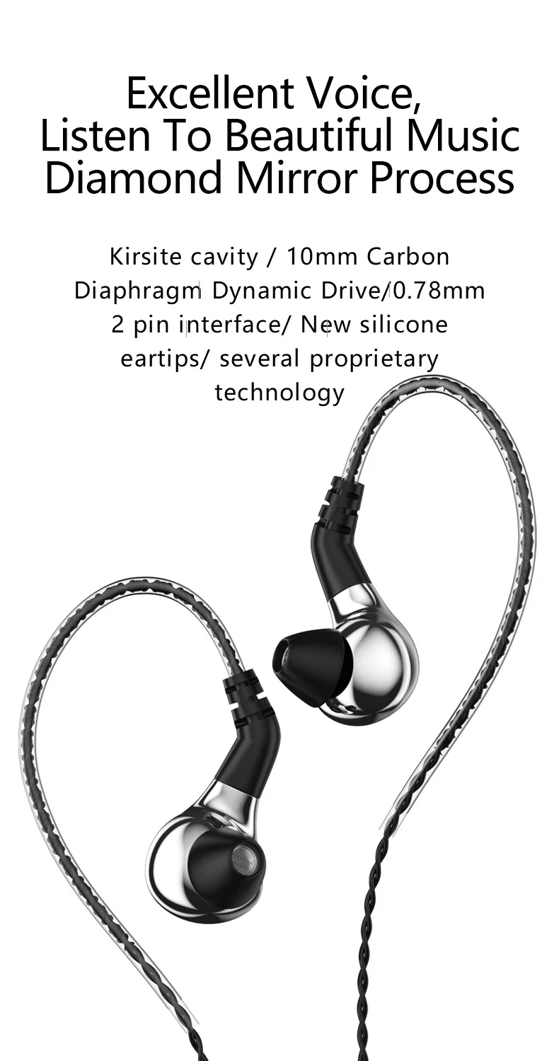 BLON BL-03 BL03 10 мм карбоновая диафрагма Динамический драйвер в ухо наушники HIFI DJ наушники для бега съемный 2PIN кабель