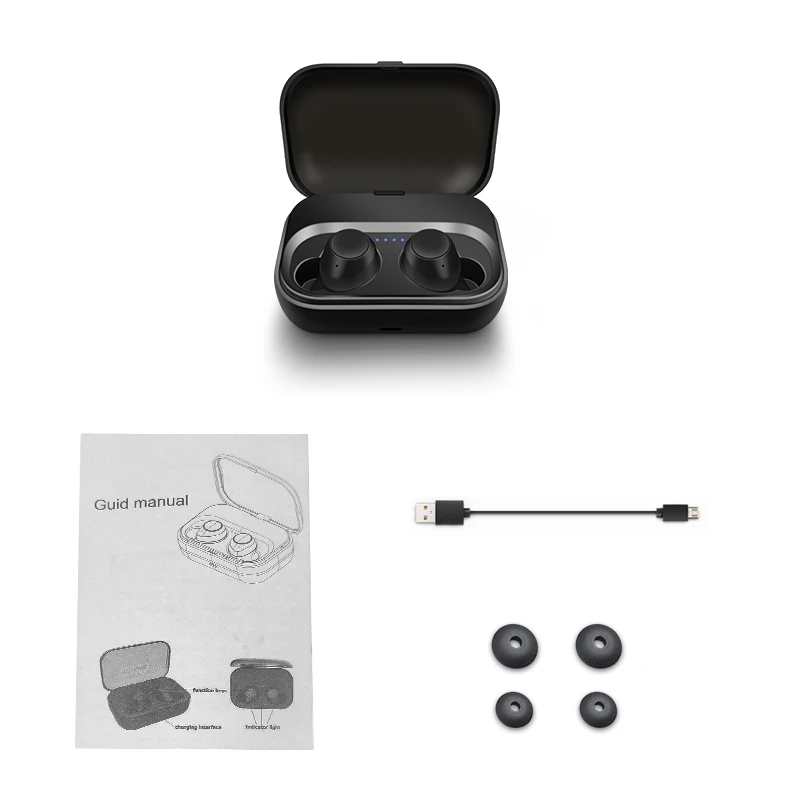 Black No Box M& J Bluetooth 5,0 TWS пара беспроводные наушники глубокий бас устойчивое наушники с 1200 мАч зарядная коробка для Apple iPhone xiaomi - Цвет: Black No Box