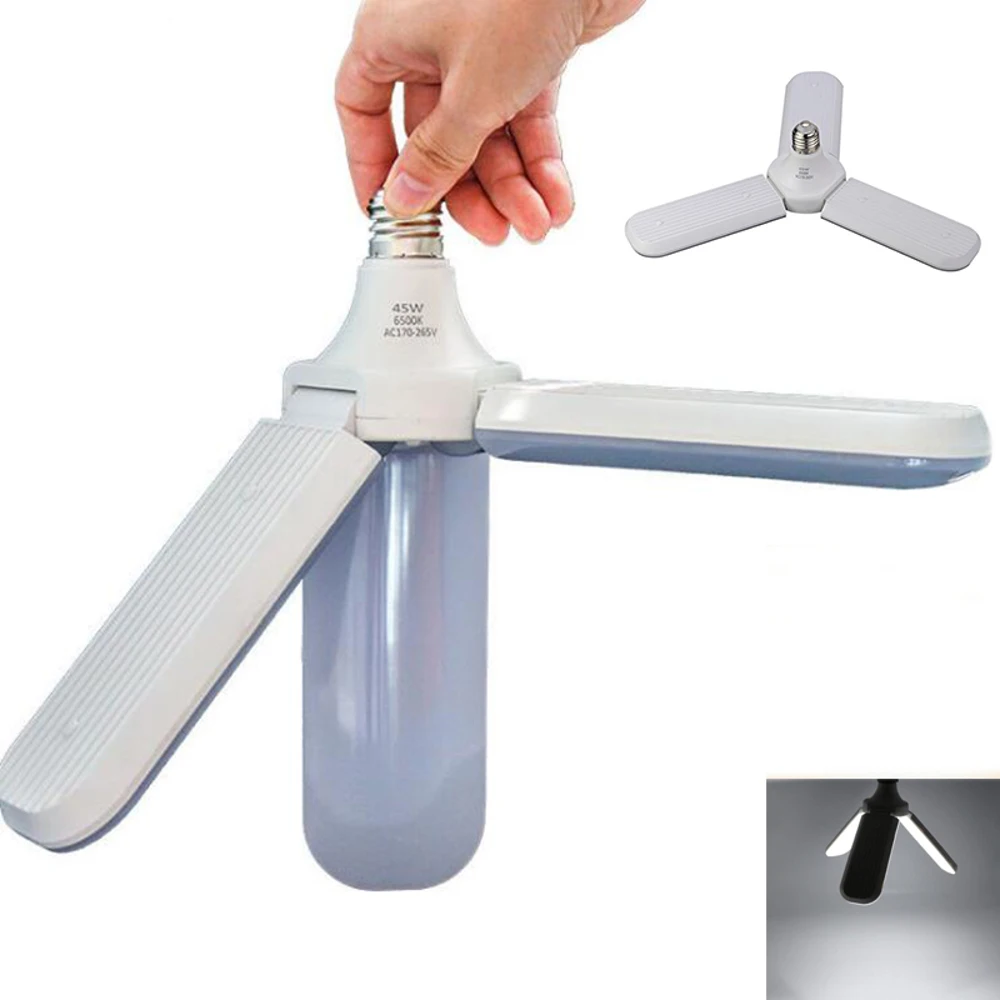 

E27 45W 2835 228LED Foldable Fan Blade Angle Adjustable Light Bulb for Indoor Home Decor AC85-265V