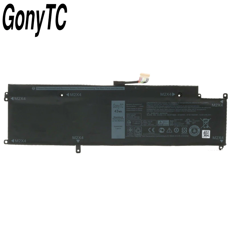 GONYTC P63NY 7,6 V 43WH аккумулятор для ноутбука Dell Latitude 13 7370 E7370 N3KPR P63NY
