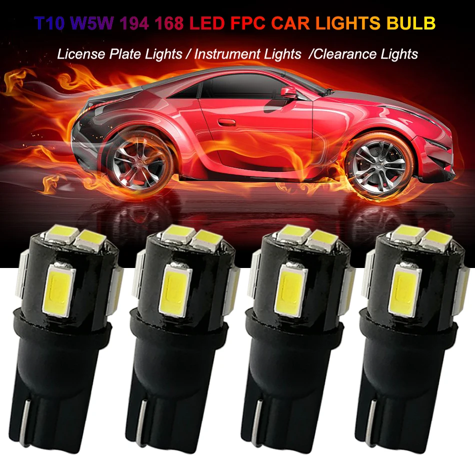 

4Pcs FPC LED T10 W5W 194 168 Car Light Bulb Luces Para Auto Lights For Voiture Interior Carro Coche Luz Accessories Automotivo