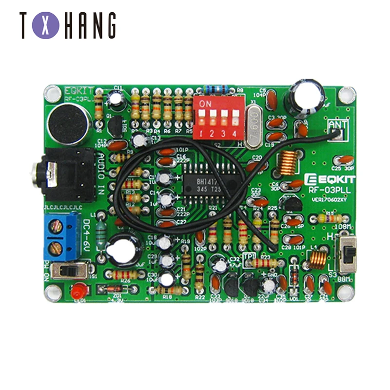 

87-108MHz FM Frequency Modulation Wireless Microphone Module DIY FM Transmitter Board Parts Stereo FM Transmitter Module DC 4-6V
