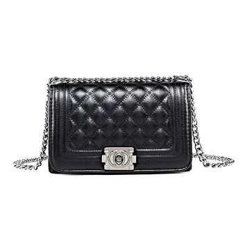 

Rhombic PU Leather Chain bags Small fragrance women bag Korean version of the wild fashion shoulder Messenger bags