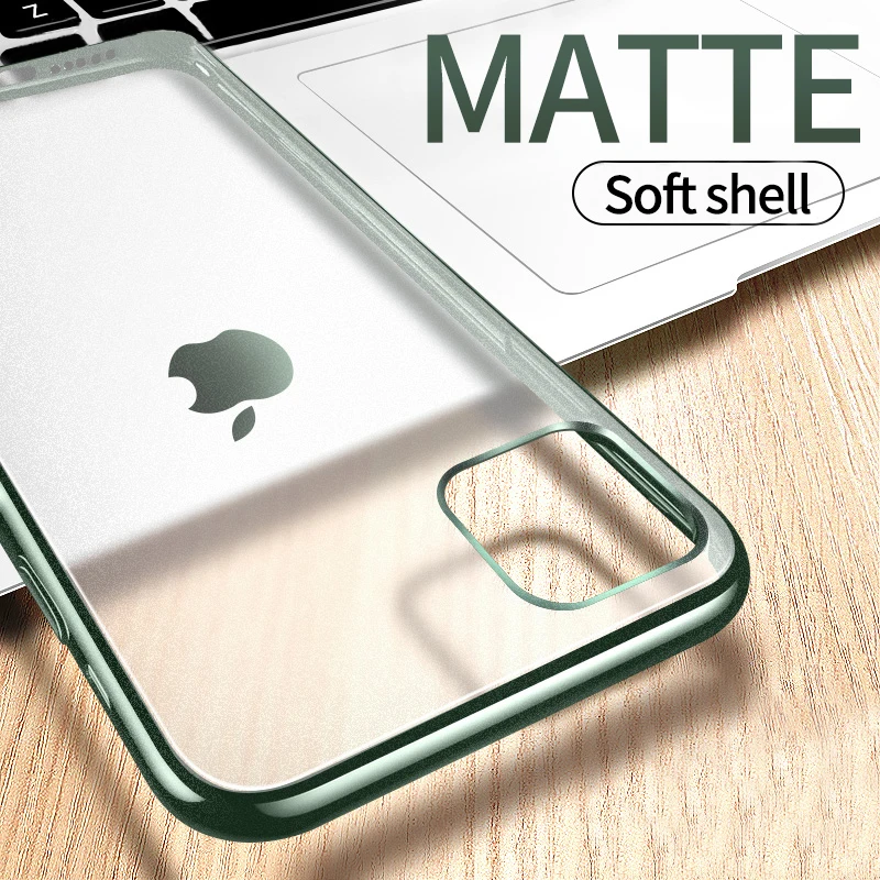 Матовый Прозрачный чехол для телефона iPhone 11 Pro Max чехол s для iPhone 6 6S 7 8 Plus X XS XR мягкий карамельный цвет чехол Fundas
