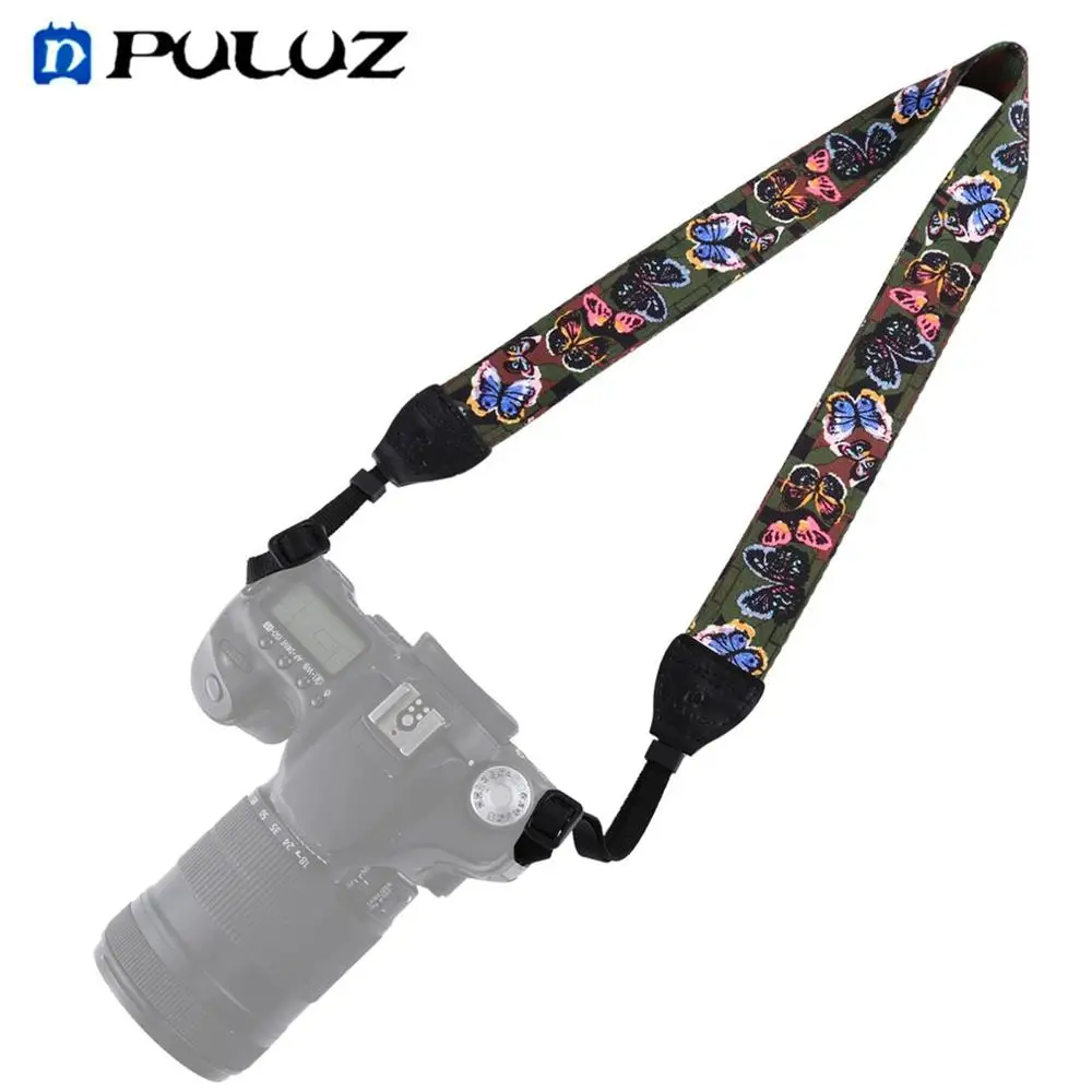 butterfly PULUZ винтажный шарф с цветочным принтом с принтом противоскользящая камера шеи плечевой ремень для SLR/DSLR камеры s - Цвет: butterfly