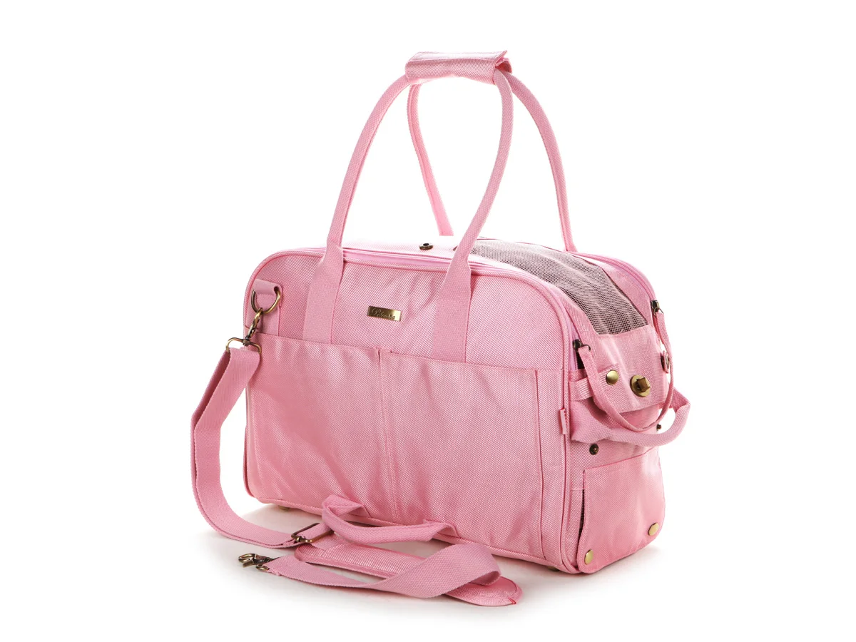 

Pink Coarse Grain Double Bonded Polyester Canvas Pet Dogs Carrier Bag Free Shipping Fashion Small Puppy Dogs Bag