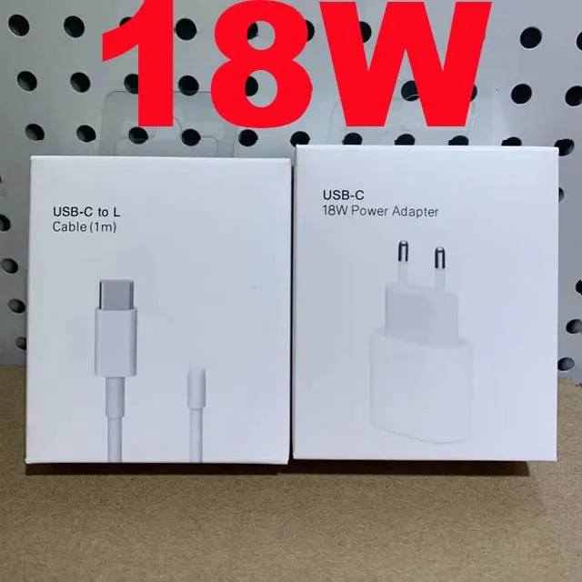Original 18w Chargeur rapide Adaptateur Pour iPhone 12 mini 11 Pro XR XS Max 8 Plus PD USB Type C De Charge Rapide Chargeur De Voyage Prise UE