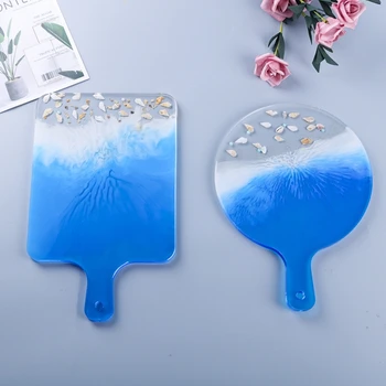 

Serving Board Tray Crystal Epoxy Resin Mold Coaster Plate Casting Silicone Mould DIY Crafts Jewelry Making Tool