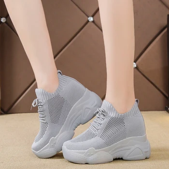 

Rimocy Hidden Heels Platform Sneakers Women Breathable Air Mesh Wedge Sock Shoes Woman 2020 Spring Casual Shoes Zapatos De Mujer