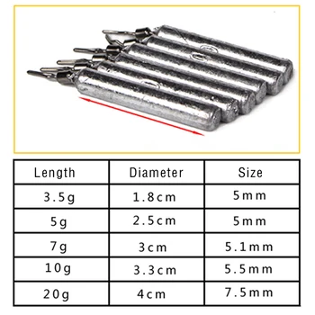 

Replacement Sinkers Supplies Kit Set 50pcs Cylinder Shape Lead Weights