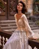 Eightree Vestido de Noiva Renda 2021 Lace Wedding Dresses Women Long Sleeve Bride Dress V Back Champagne Vintage Wedding Gowns 3