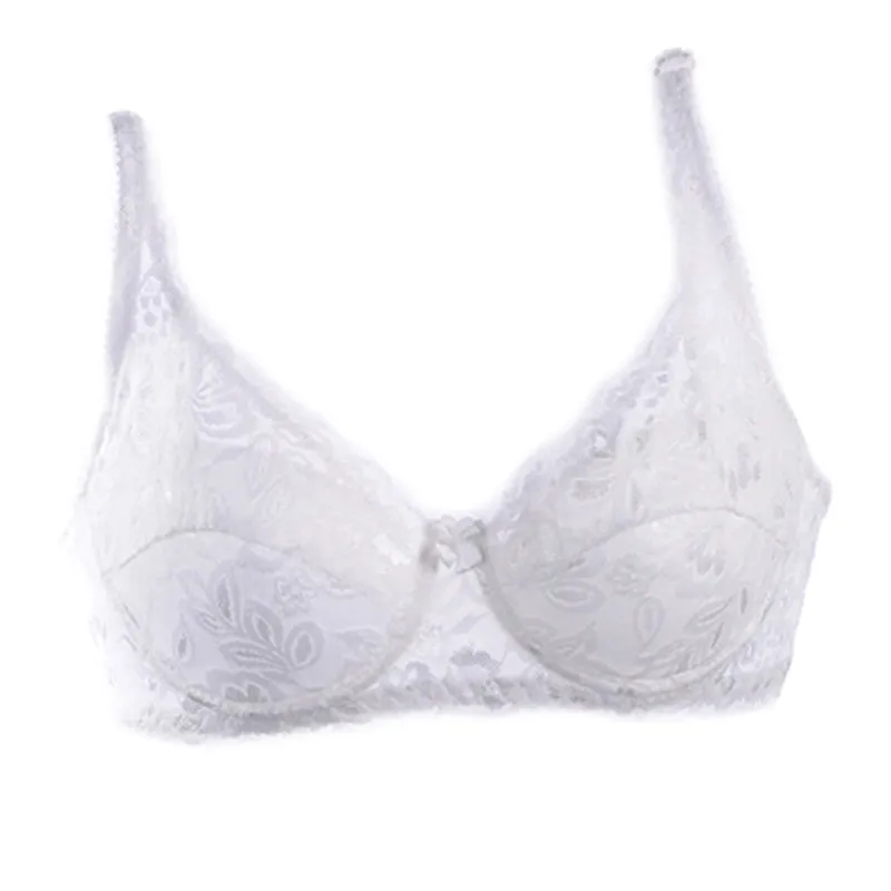 Белый Ladies Bra Women Sexy Underwear 3/4 Cup Padded Lace Bra 32-40B Brassiere Bra Colors - Цвет: Белый