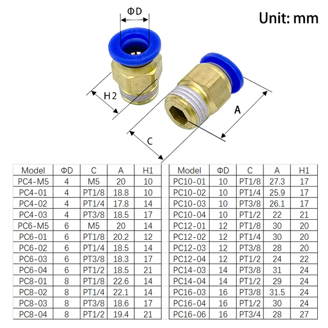 Raccordo Pneumatico Rapido Per Tubi Aria - Filettature 1/8", 1/4", 1/2" - Per Attrezzature Industriali E Fai Da Te - Foto 10