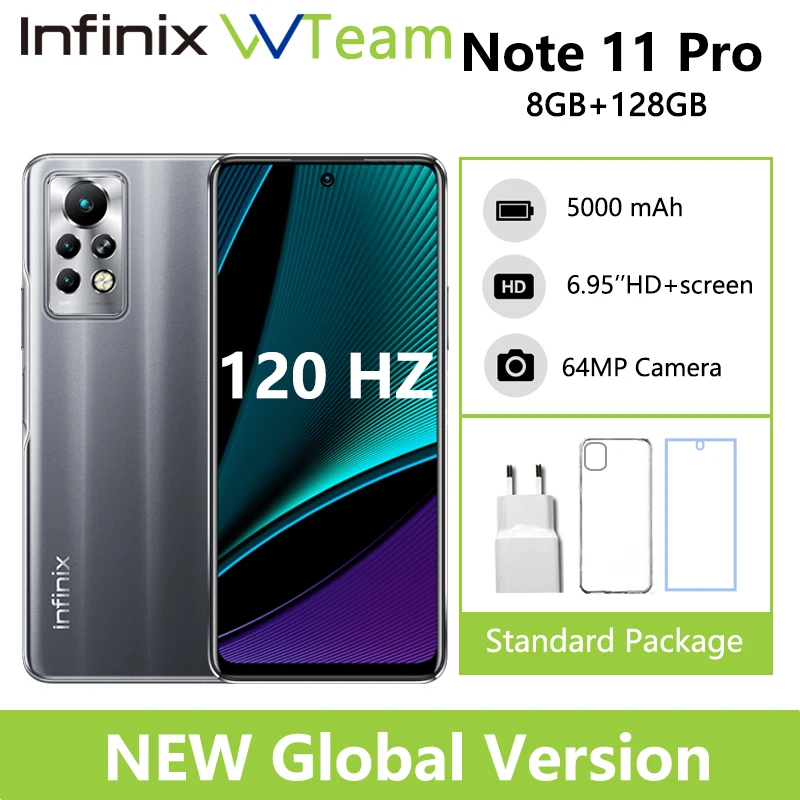 Смартфон Infinix Note 11 Pro 8 + 128 ГБ 6 95 '' Helio G96 120 Гц 64 мп 33 Вт аккумулятор 5000 | Мобильные