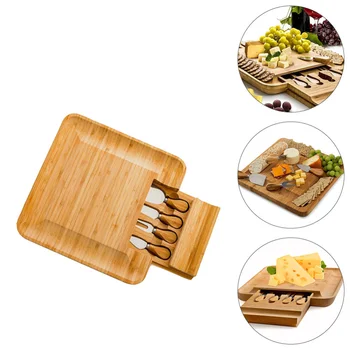 

1 Set Reusable Lightweight Eco-friendly With Cutter Cheese Serving Board Bamboo Wedding Christmas Party