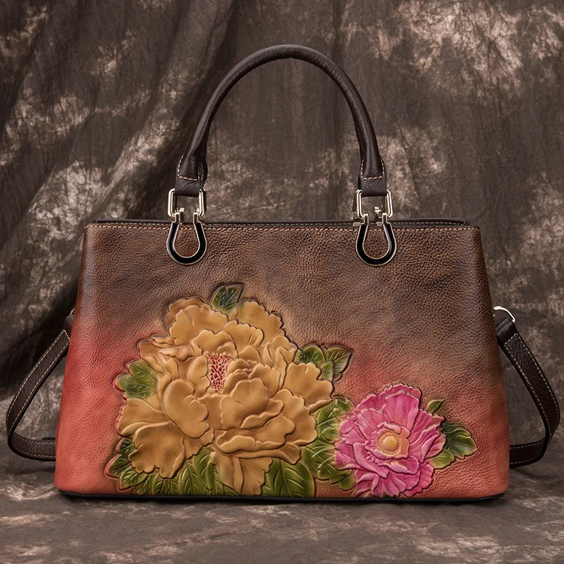 

New Leather Women's Bag Retro Women's Messenger Bag Simple Commuter One Shoulder Leather Handbag Big Bag