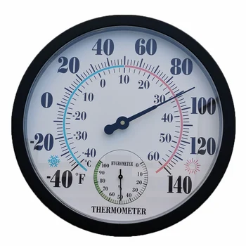

Indoor Outdoor Round Thermometer Weather Humidity Meter Garden Home Office Decor