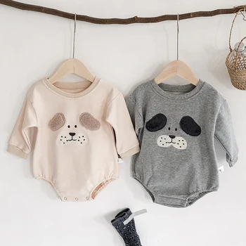

Autumn Winter Newborn Boys Girls Jumpsuits Clothes Baby Dog Knit Rompers Knitted Long Sleeve Thicken Children Rompers