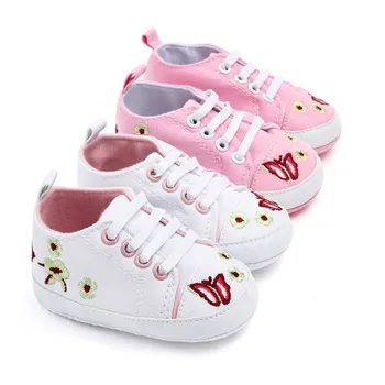 

Butterfly canvas baby shoes toddler girl sneaker newborn first walker pink baby girl prewalker wholesale