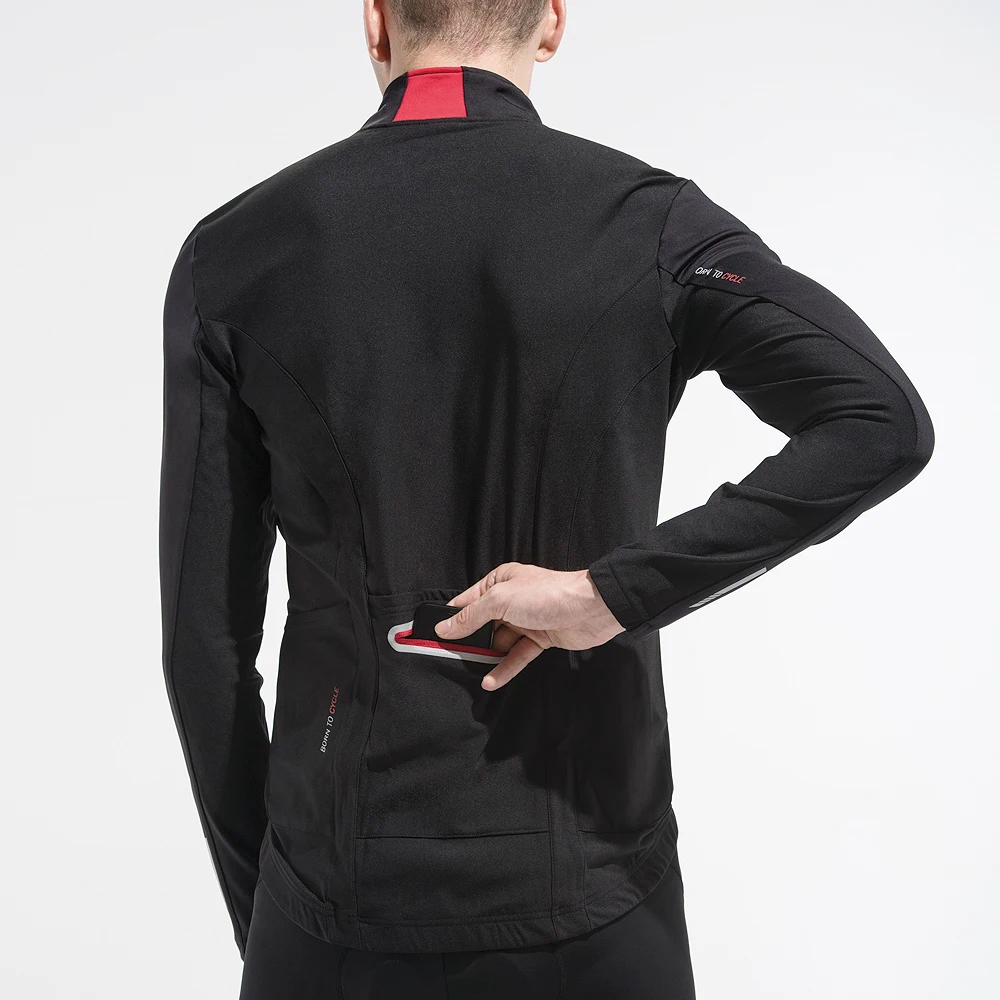 Santic зимние куртки для Для мужчин флис Термальность Светоотражающая куртка MTB