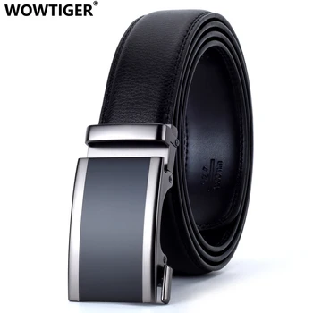 

WOWTIGER White brown red black red men`s Automatic Buckle Leather Luxury Man cinturones hombre coffee men Belt Belts for Men