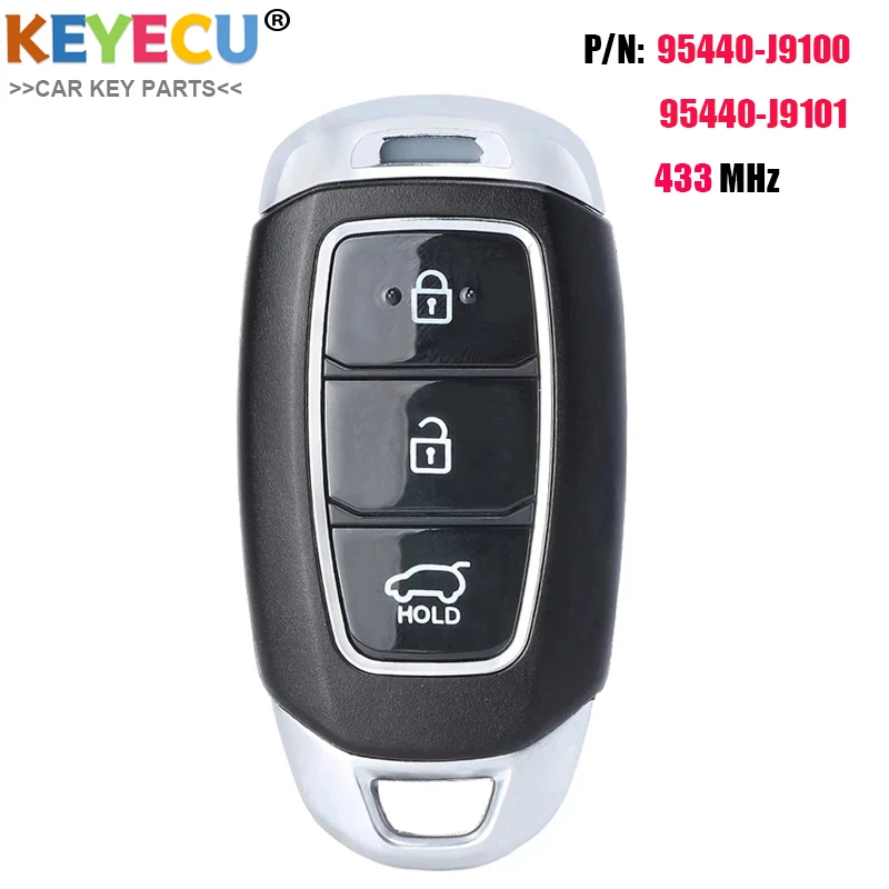 cheap fuel injectors KEYECU for Hyundai Kona 2018 2019 2020 2021 2022 Smart Remote Control Car Key,Fob 433MHz P/N : 95440-J9100 / 95440-J9101 cheap gas caps for cars