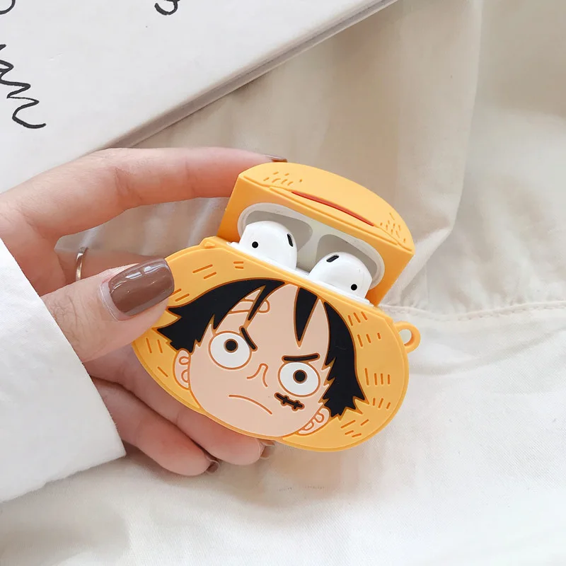 Для AirPods 2 Bluetooth беспроводные наушники чехол аниме one piece Luffy чехол для AirPods наушники зарядная коробка Мультяшные чехлы