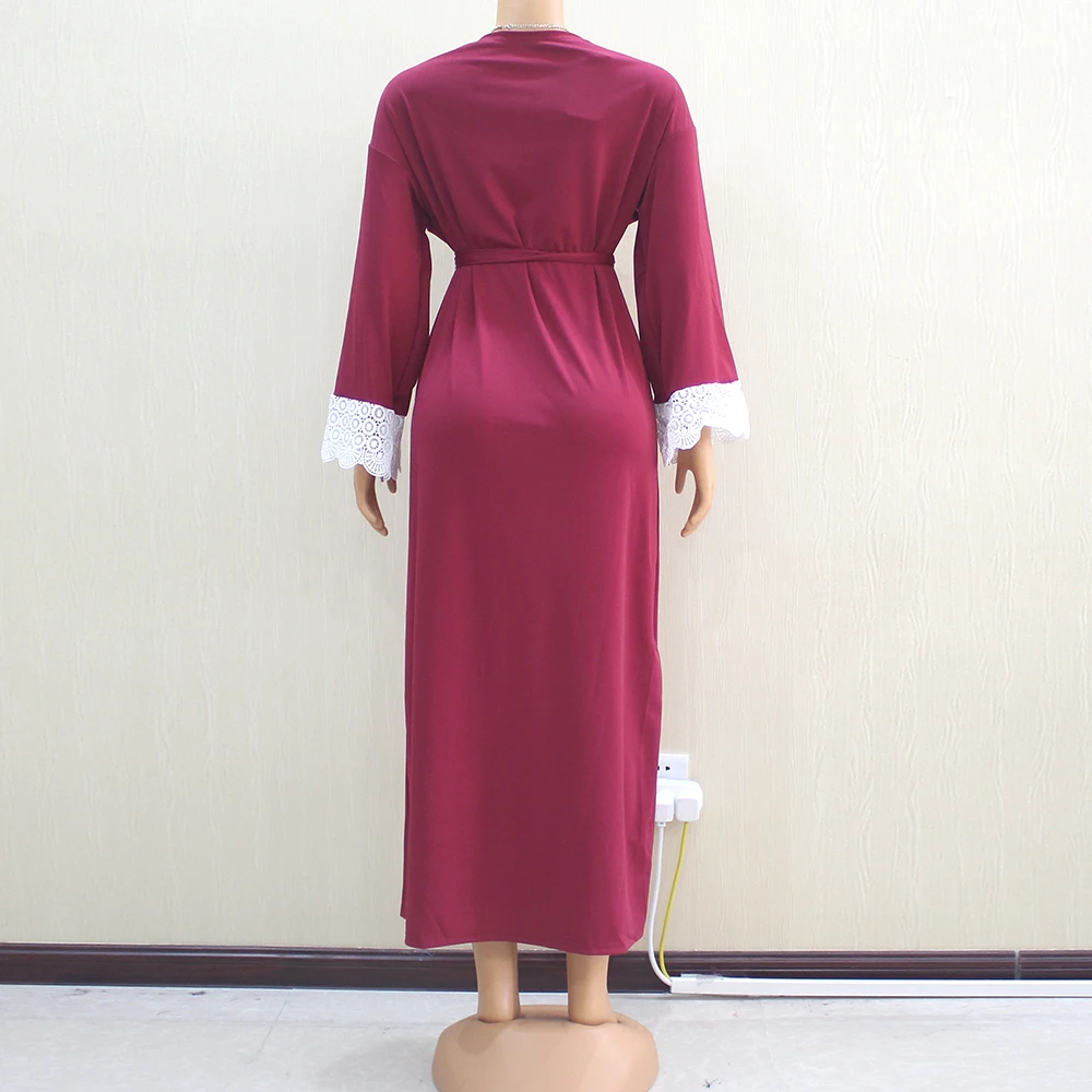Арабский Мусульманский кружевной однотонный кардиган abaya для женщин