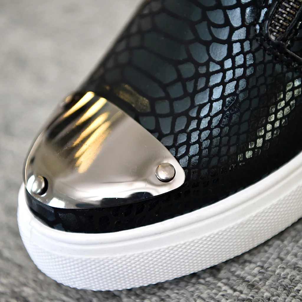 Мужские кроссовки с блестками на высоком каблуке блестящие золотистого цвета