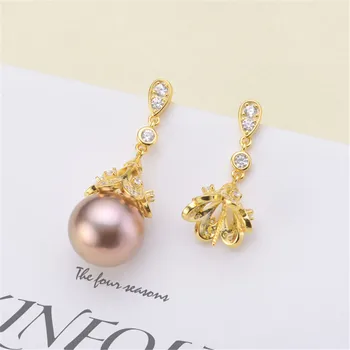 

NEW ARRIVAL 925 Sterling Silver Earrings Mountings Findings Settings Jewelry Parts Fittings Accessories for Pearls Beads Stones