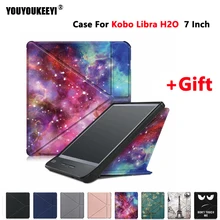 Стоячий чехол для нового Kobo Libra H2O 7 ''дюймовый e-reader N873 Магнитный Авто Пробуждение сна смарт-чехол+ стилус в подарок