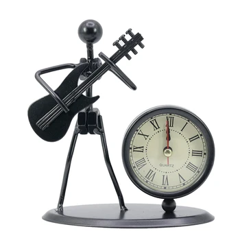 

Living Room Decoration Figurines Iron Men Abstract Band Crafts Handmade Ornament With Clock Student Birthday Gifts Bedside Decor