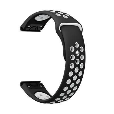 Black white Для Garmin Fenix 5/5 Plus ремешок для часов Quick Fit ремешок для спортивных часов для Forerunner 935/945 Смарт-часы Quick Release Easy fit наручный ремешок - Цвет: Black white