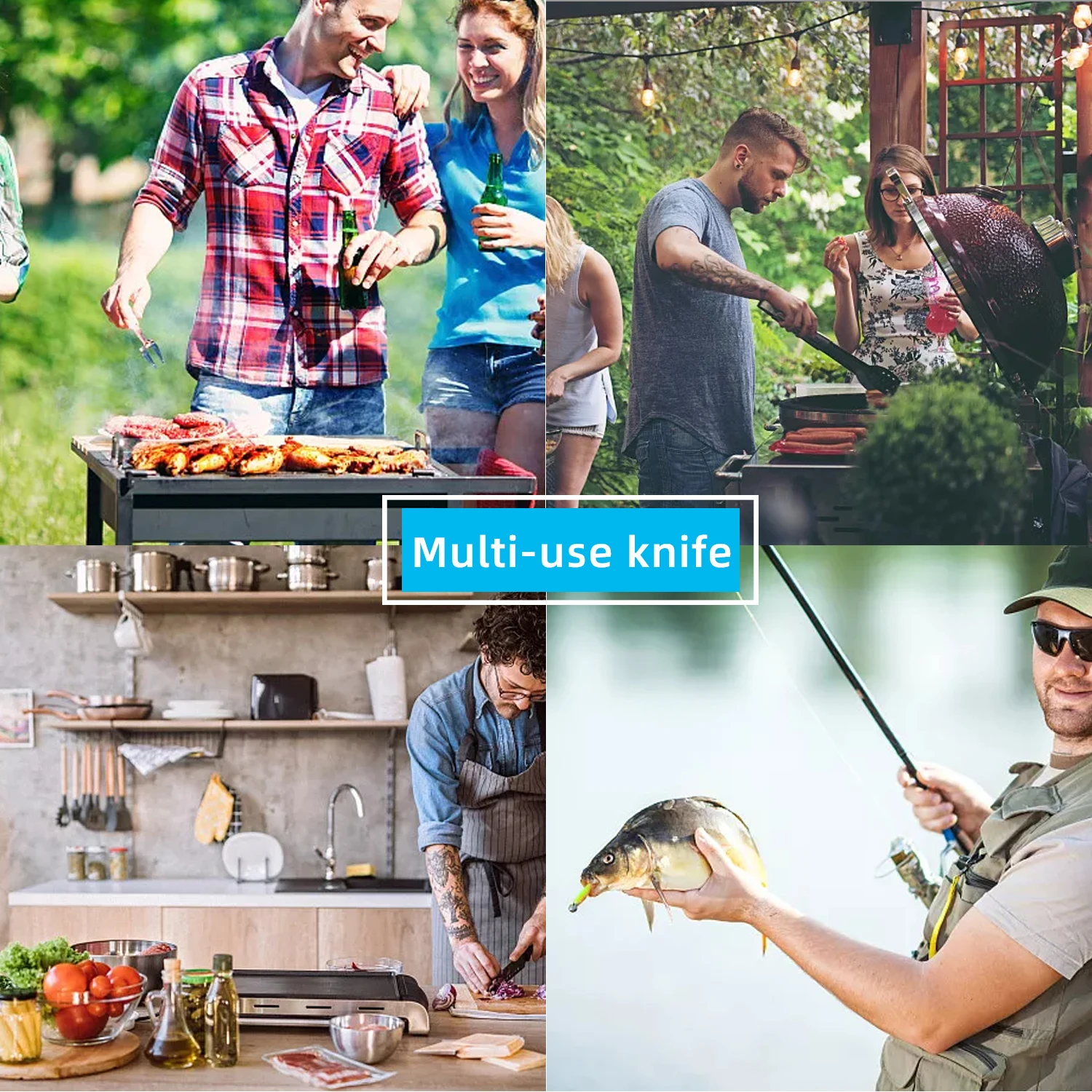 Kitchen Chef Knife Handmade Stainless Steel Full-Tang Forged Fishing Butcher Boning Meat Cleaver Multifunctional Cooking Cutter - 5