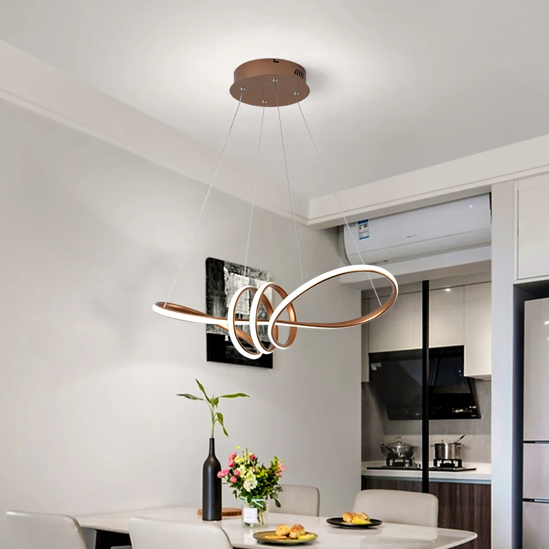 Позолоченные светодиодные подвесные светильники для столовой, гостиной, кухни, современное освещение, светильник с дистанционным управлением, AC85-260V, Luminaria Avize