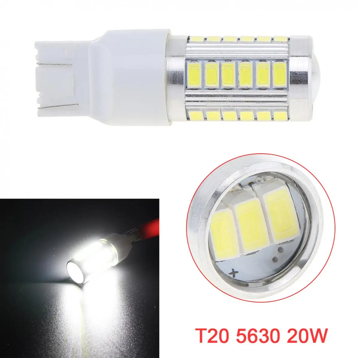 Ampoules LED universelles pour voiture T20, 5630, 20W, 33SMD, lumière