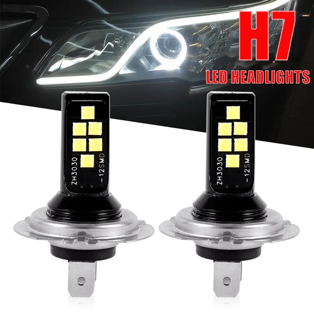 

2PCS H7 6000K 12W 1200Lm Beam Kit LED Fog Light Bulb Day Running Light IP65 LED Car Headlight Conversion Bulbs Headlamp