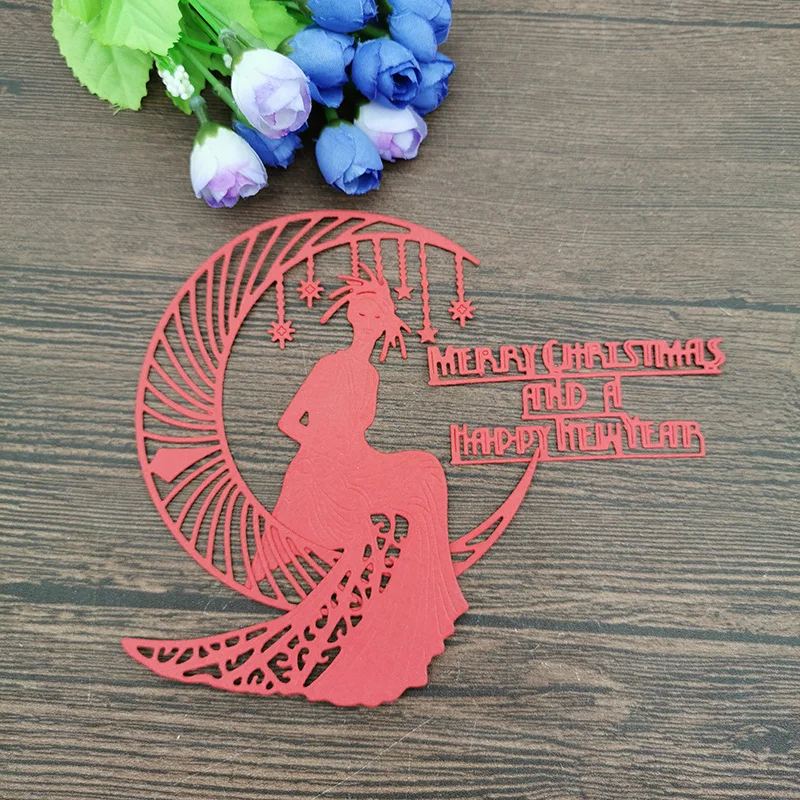 

Merry Christmas Moon Star Godd Metal Dies Scrapbooking Metal Cutting Dies Craft Stamps die Cut Embossing Card Make Stencil Frame